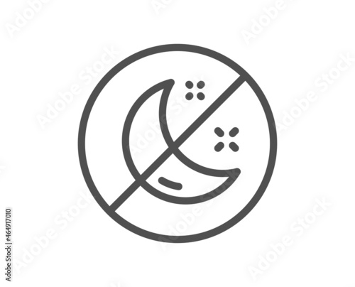Insomnia line icon. No sleep sign. Night sleeplessness symbol. Quality design element. Linear style insomnia icon. Editable stroke. Vector