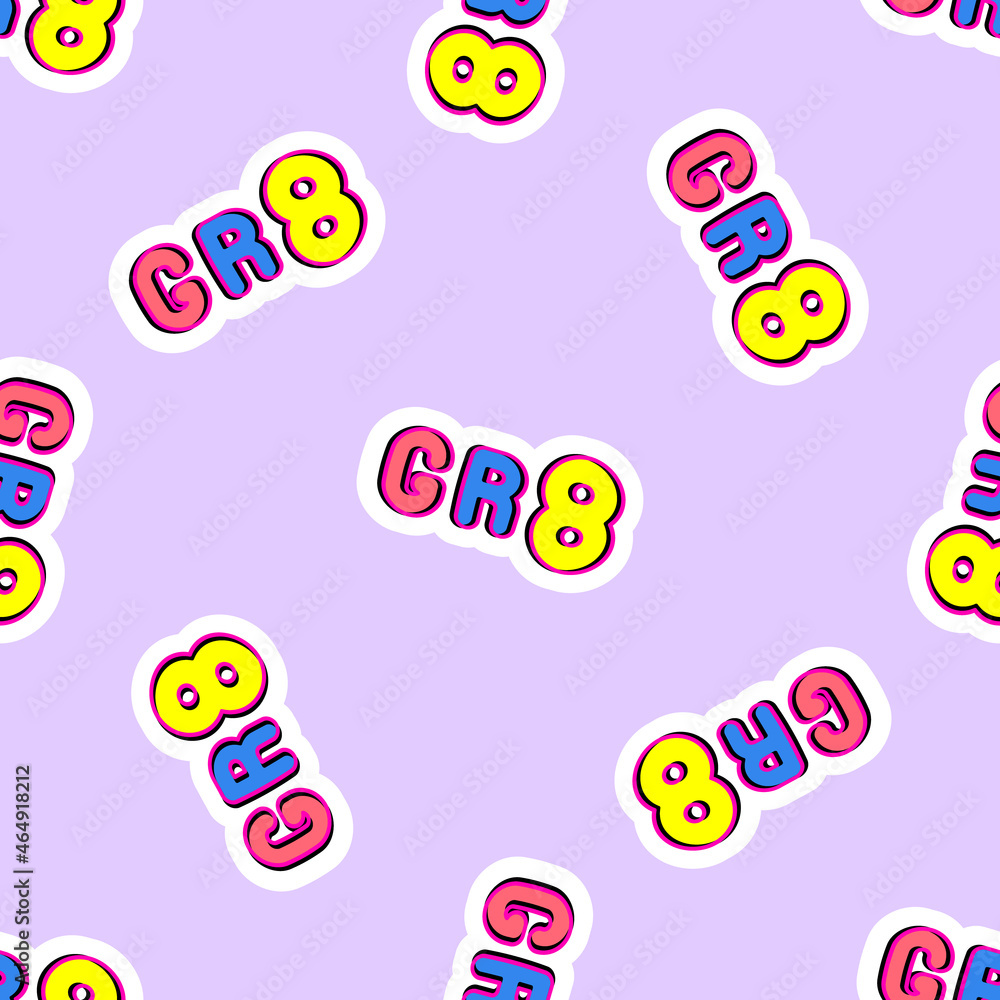 Seamless pattern with slang words “Gr8