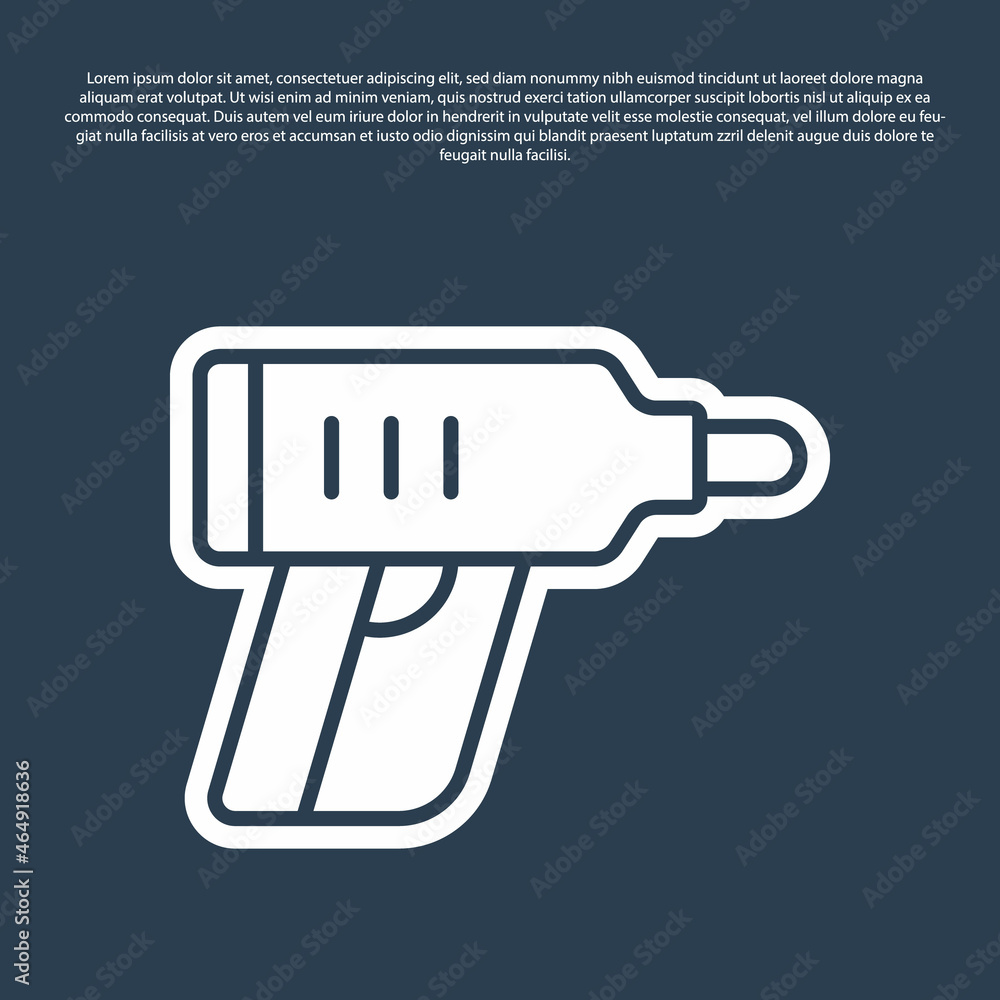 Blue line Electric cordless screwdriver icon isolated on blue background. Electric drill machine. Repair tool. Vector Blue line Electric cordless screwdriver icon isolated on blue background. Electric drill machine. Repair tool. Vector