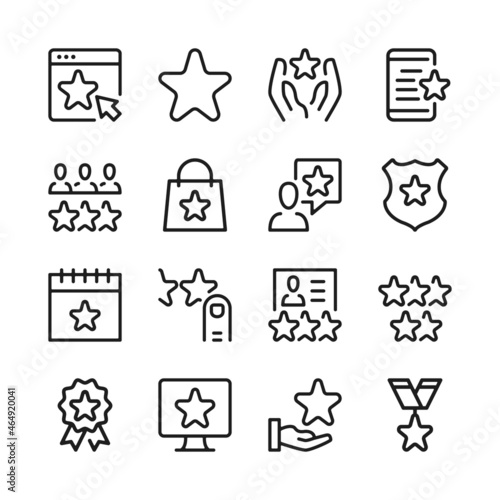 Stars line icons set. Modern graphic design concepts, simple outline elements collection. Vector line icons