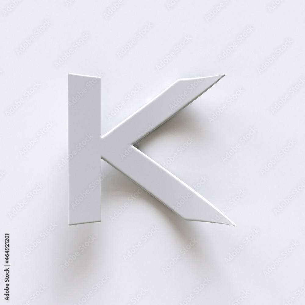 Bent paper font with long shadows Letter K 3D Bent paper font with long shadows Letter K 3D