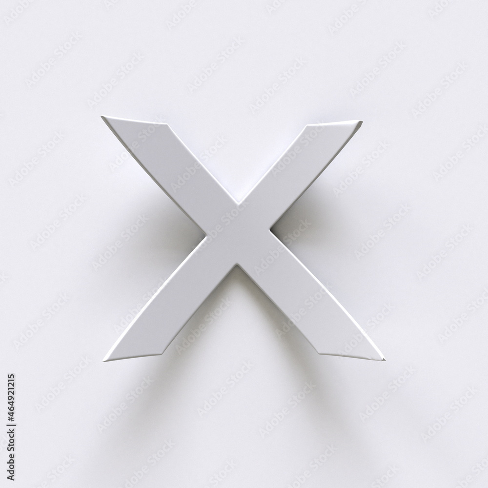 Bent paper font with long shadows Letter X 3D Bent paper font with long shadows Letter X 3D