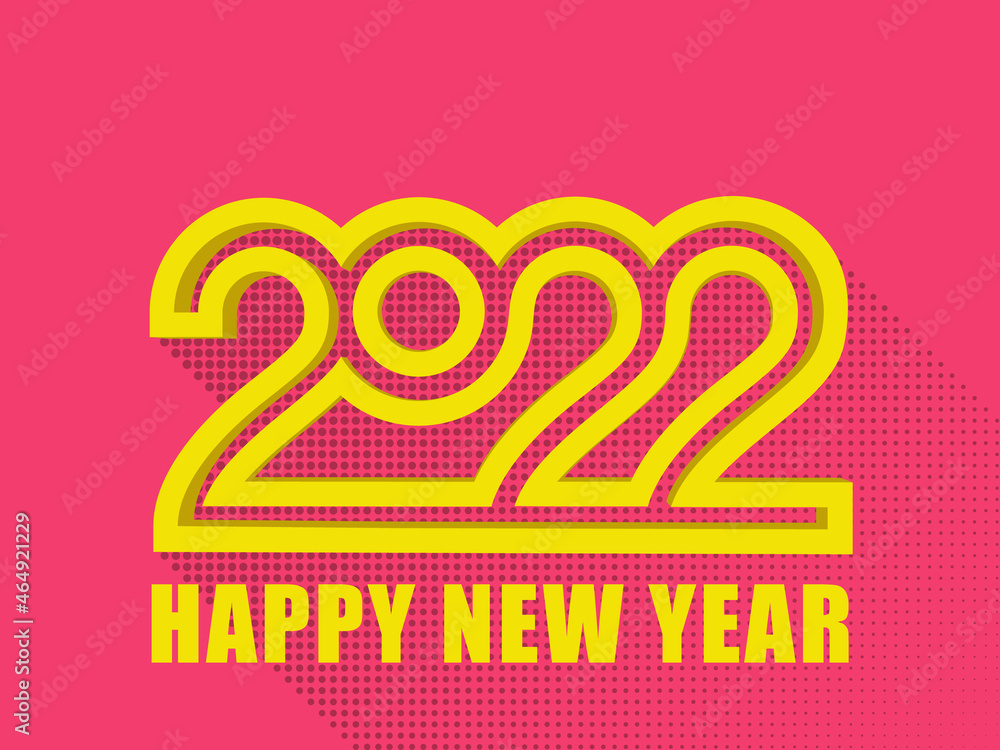 Fototapeta premium 2022 Happy New Year Text Design. Vector Background