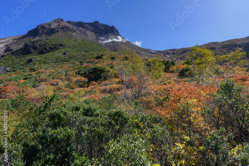 姥ヶ平から見た秋の茶臼岳