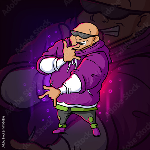 The man with the punk style esport mascot design