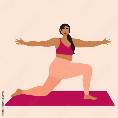 Illustration of woman wearing sportswear doing yoga pose