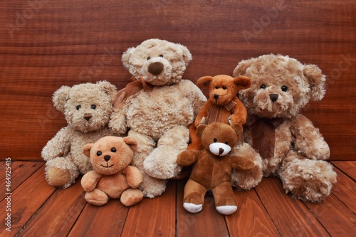 A teddy bears siting together.  We will miss you 