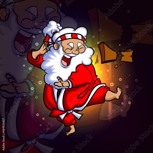 The karate santa esport logo design
