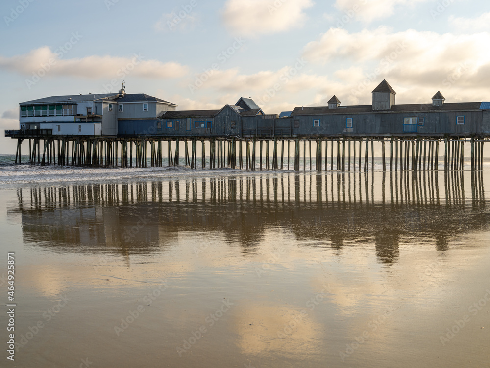 Pier on the Old Orchard Beach located in New England. Maine Pier on the Old Orchard Beach located in New England. Maine