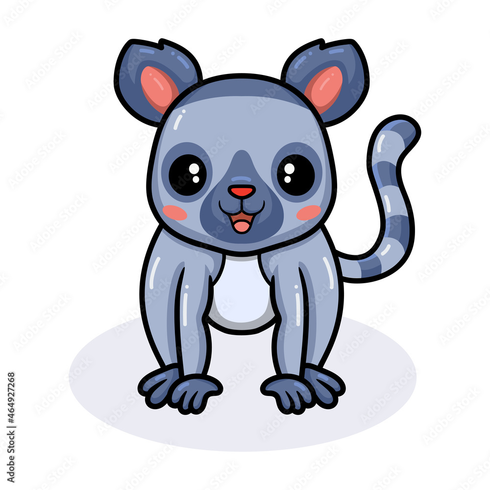 Cute happy little lemur cartoon Cute happy little lemur cartoon