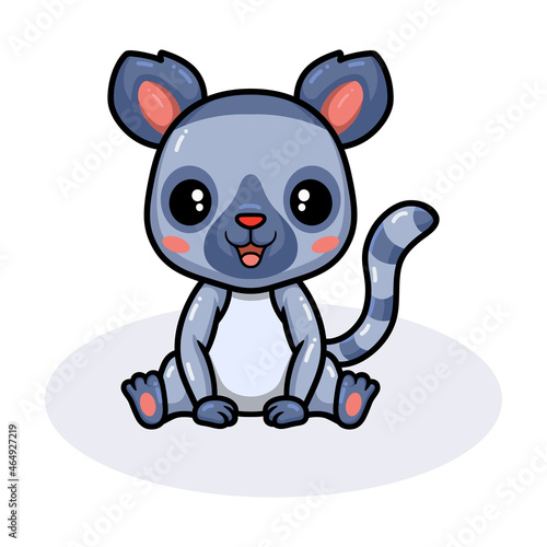 Fototapeta Naklejka Na Ścianę i Meble -  Cute little lemur cartoon sitting