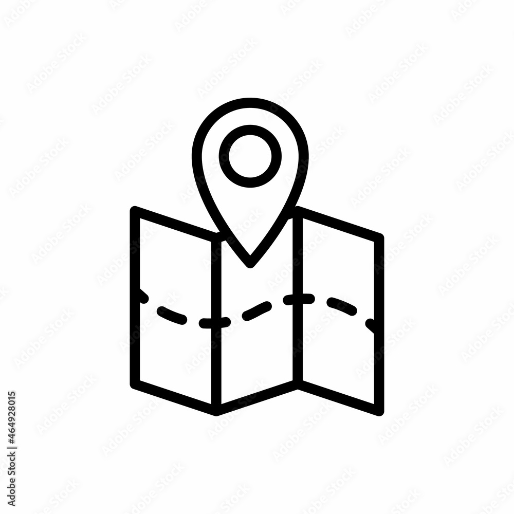 Map with gps location marker line art icon vector Map with gps location marker line art icon vector