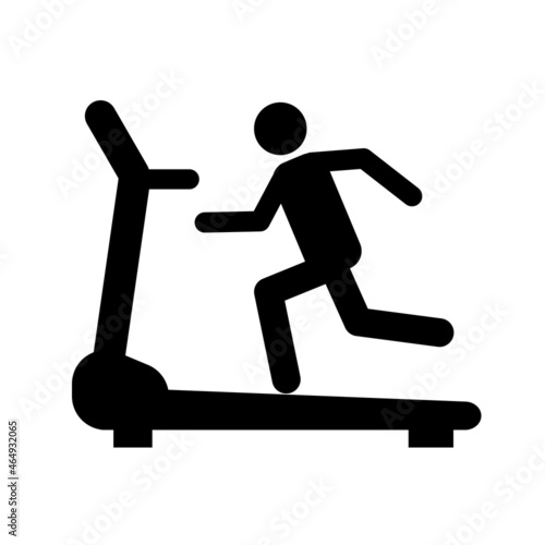 cross trainer machine icon on white background. training sign. running symbol. flat style.