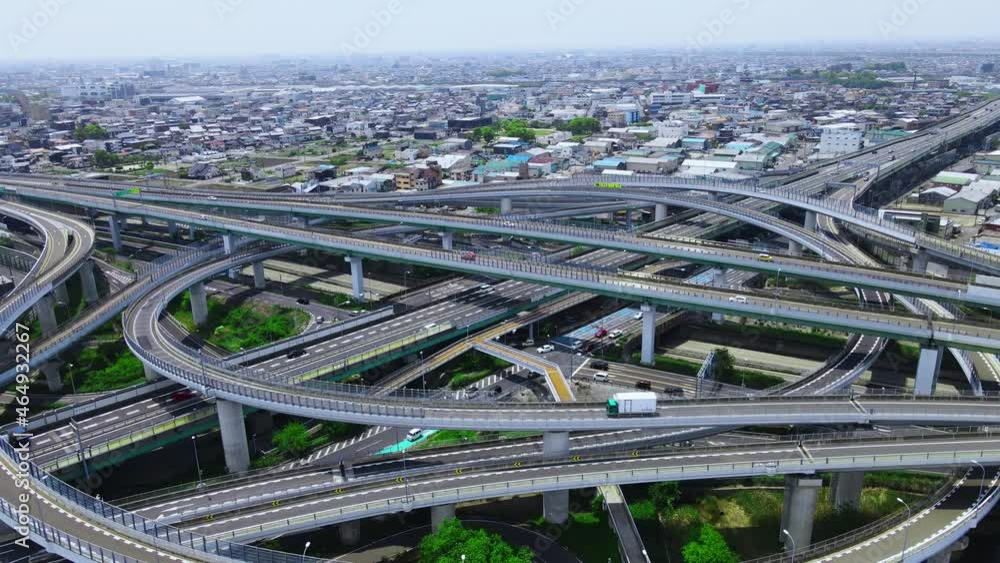 交差する道路 空撮 交差する道路 空撮