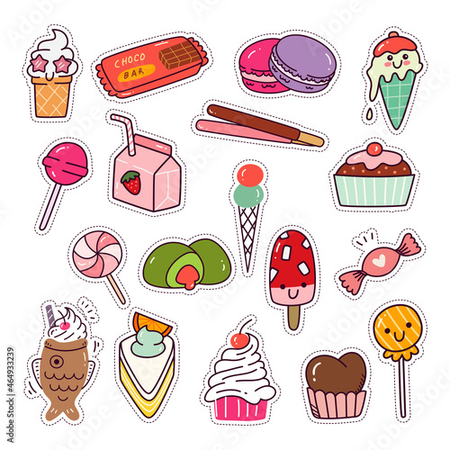 Kawaii Dessert Food Set, Fashion Patch Collection