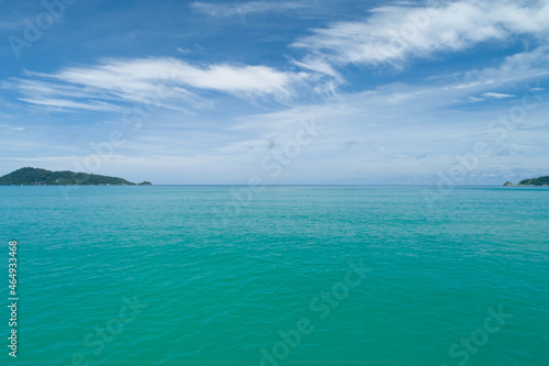 Aerial view of sea surface blue sky nature background