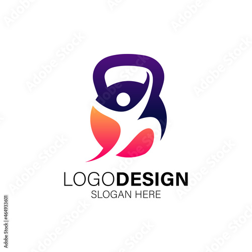 barbell and kettlebell logo collection for fitness and gym logo