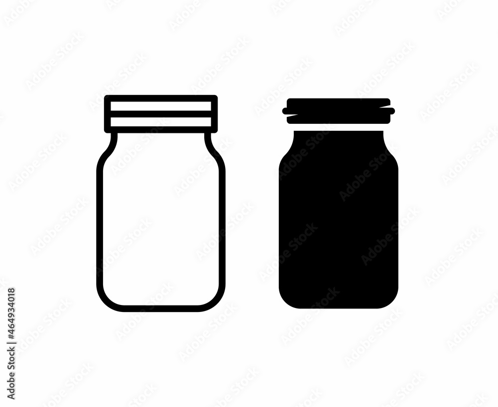 mason jar glass container icon vector mason jar glass container icon vector