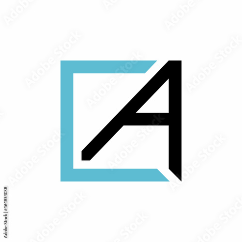 Initial Letter CA Square Logo Design vector