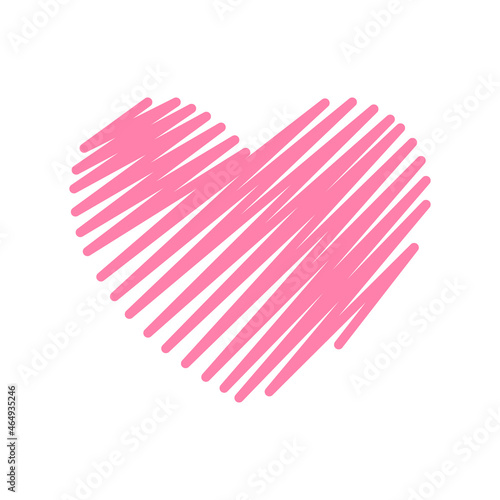 illustration of a heart scribbled with a line. can be used for logos, icons and symbols. valentines day. vector 
