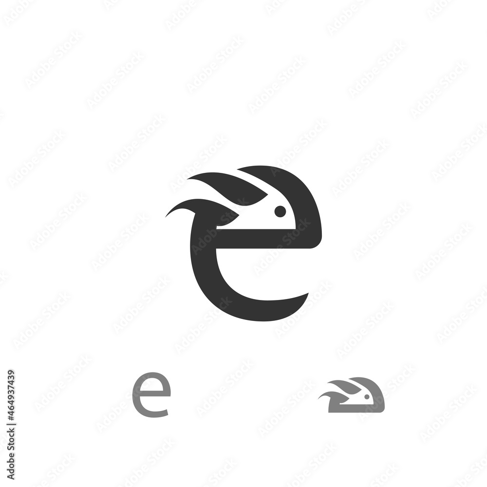 letter E and bird logo vector design letter E and bird logo vector design