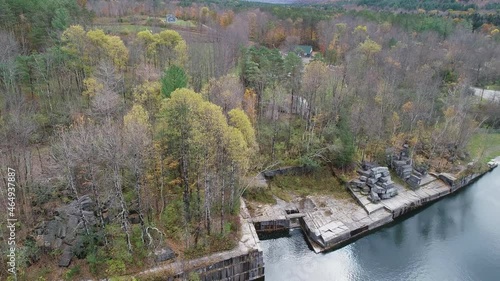 Aerial flyover: Since abandoned, Dorset Marble Quarry has flooded photo