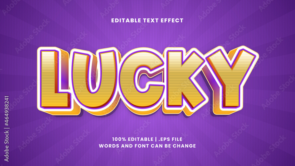 Lucky editable text effect in funny and cartoon text style