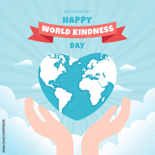 Happy World Kindness Day November 13th banner background design. World Kindness Day illustration design