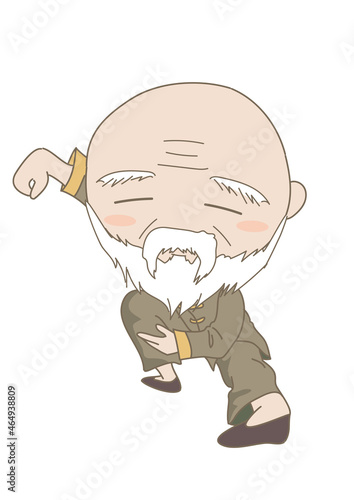 太極拳・ポーズをとる老人