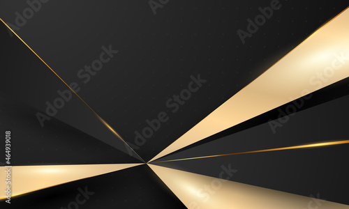 the splendor of luxury black gold poster on abstract background with dynamic