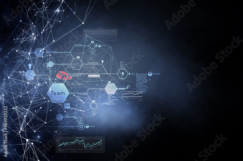 Social Web Network Concept . Mixed media