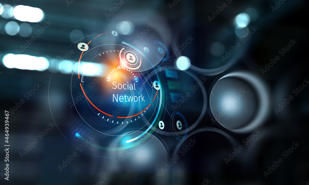 Obraz premium Social Web Network Concept . Mixed media