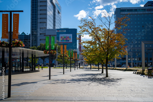 富山県富山市の富山駅前から観光名所をめぐる風景 A view of sightseeing spots from in front of Toyama Station in Toyama City, Toyama Prefecture  photo