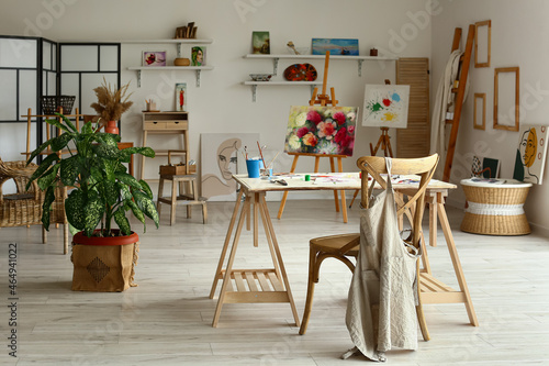 Interior of modern artist's...