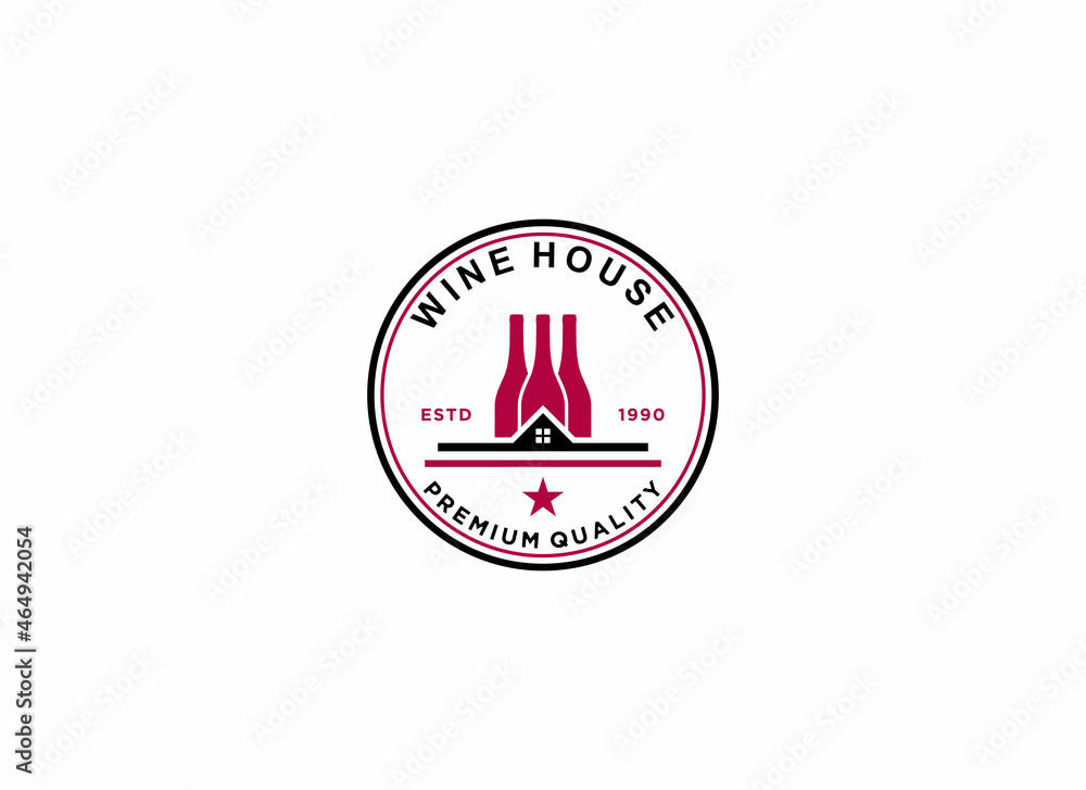 Fototapeta premium wine house logo template,vector,icon in white background