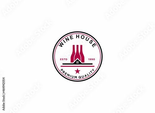 wine house logo template,vector,icon in white background