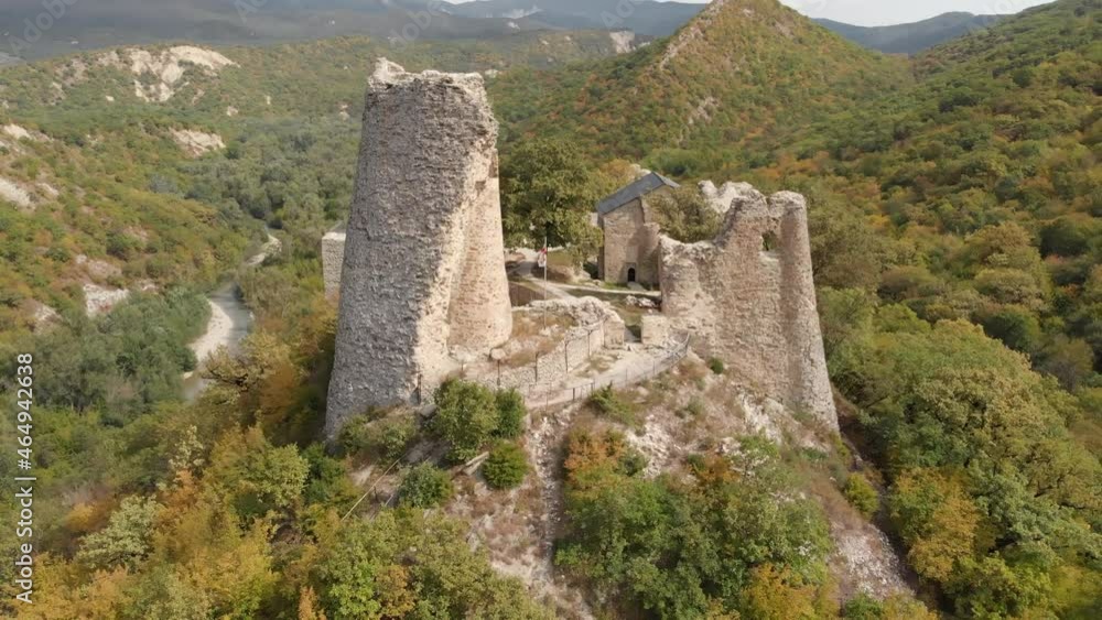 Aerial view of the Ujarma fortress in Kakheti region, Georgia. Aerial view of the Ujarma fortress in Kakheti region, Georgia.