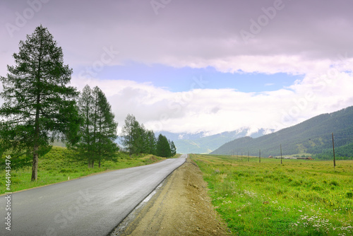A deserted road in the Altai mountains