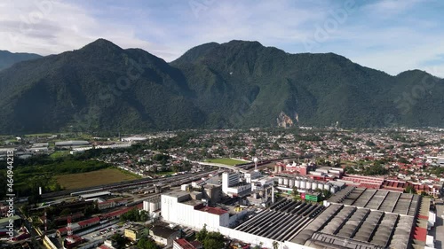 View of trains and beer factory in orizaba photo