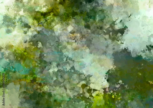 緑の幻想的なキラキラ水彩テクスチャ背景
