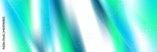 Blue and green glossy smooth stripes abstract background. Vector banner design © saicle
