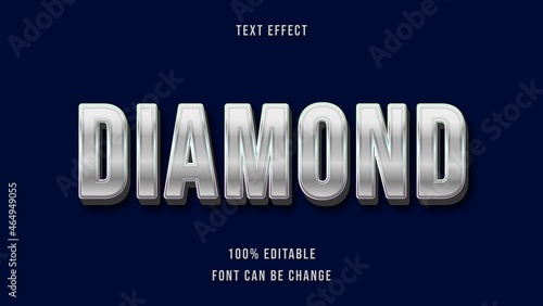 Modern 3d Gradient White Word Diamond Editable Text Effect Design Template