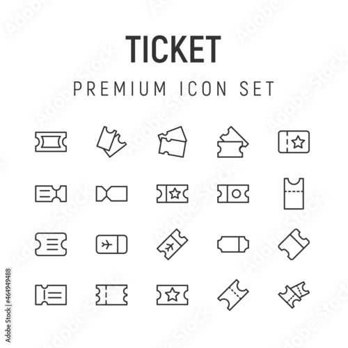 Premium pack of ticket line icons.