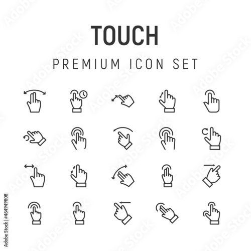 Premium pack of touch line icons.