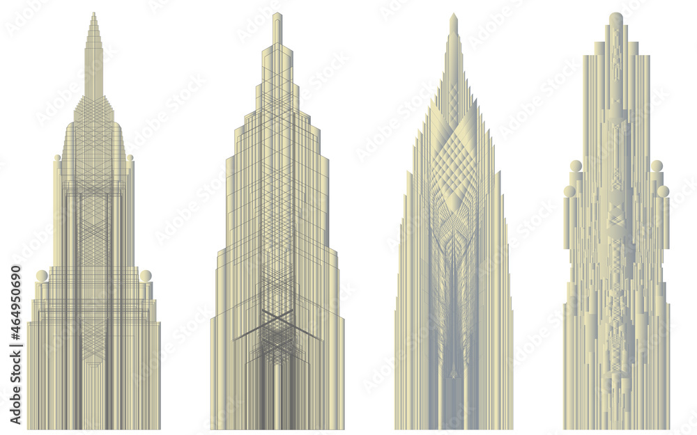 Naklejka premium architectural abstract pattern of rectangles and lines.