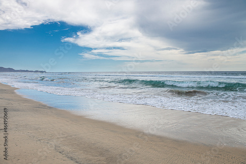 Fototapeta Naklejka Na Ścianę i Meble -  A cloudy day on the beach at Los Cerritos Beach, Todos Santos Baja California Sur  landscapes and seascapes of Mexico