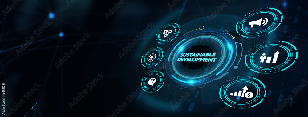 SUSTAINABLE DEVELOPMENT inscription, cloud technology concept. Business, Technology, Internet and network concept. 3d illustration SUSTAINABLE DEVELOPMENT inscription, cloud technology concept. Business, Technology, Internet and network concept. 3d illustration