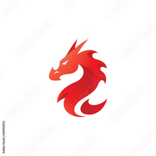 Dragon illustration with modern gradient color, dragon logo vector icon photo