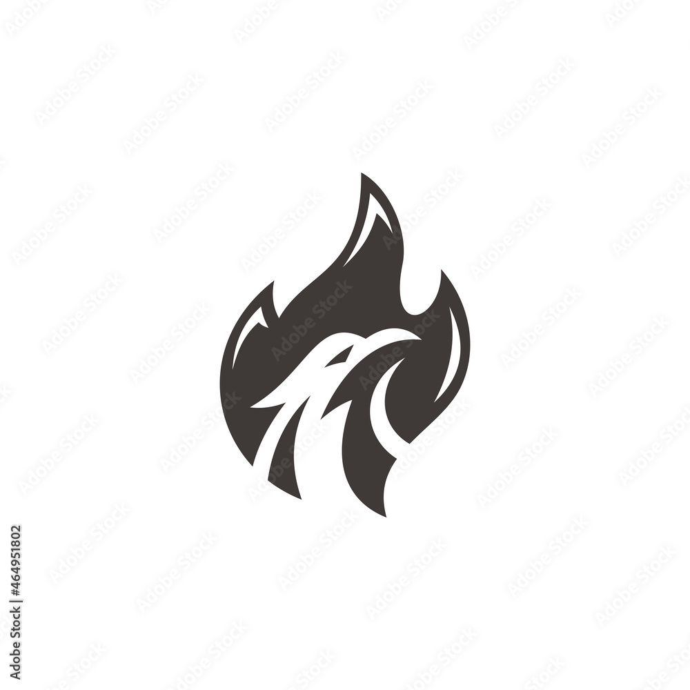 Fire bird logo design, phoenix, eagle, falcon, hawk head and flame vector icon Fire bird logo design, phoenix, eagle, falcon, hawk head and flame vector icon