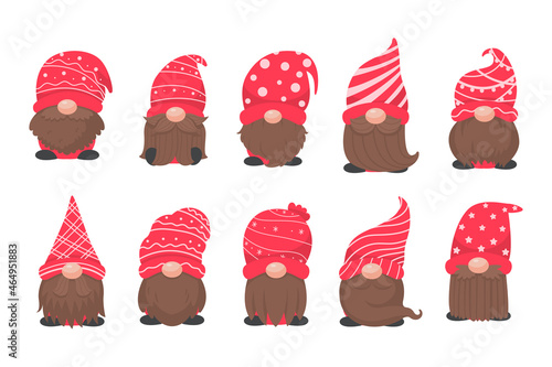 Christmas gnome. A little gnome wearing a red woolen hat. celebrate on christmas